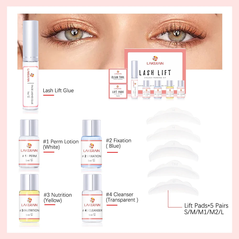 Semi-Permanent Lash Lift Kit — Professional Perming & Curling Set for Home & Salon