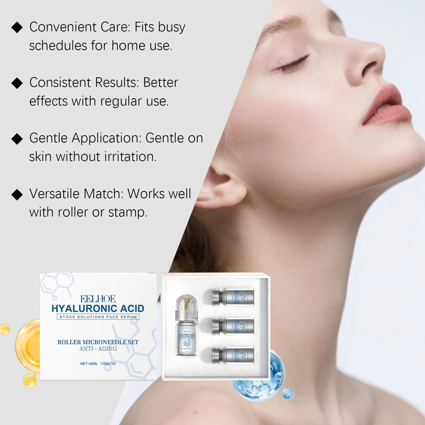 Niacinamide Microneedle Facial Serum Kit — 0.25mm Derma Roller + Day Cream 30ml