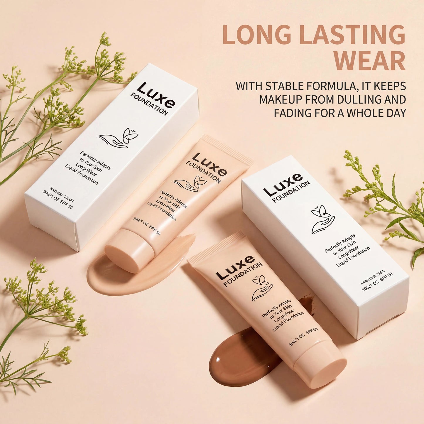 SPF50 Colour-Adapting Foundation — Natural Finish Makeup Base