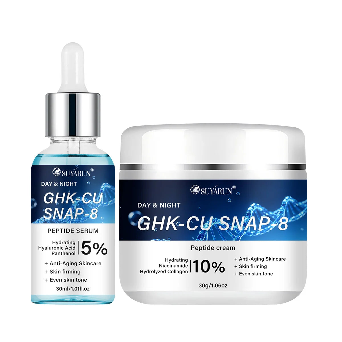 SUYARUN GHK-CU + SNAP-8 Anti-Aging Facial Moisturiser — Firming Cream & Serum