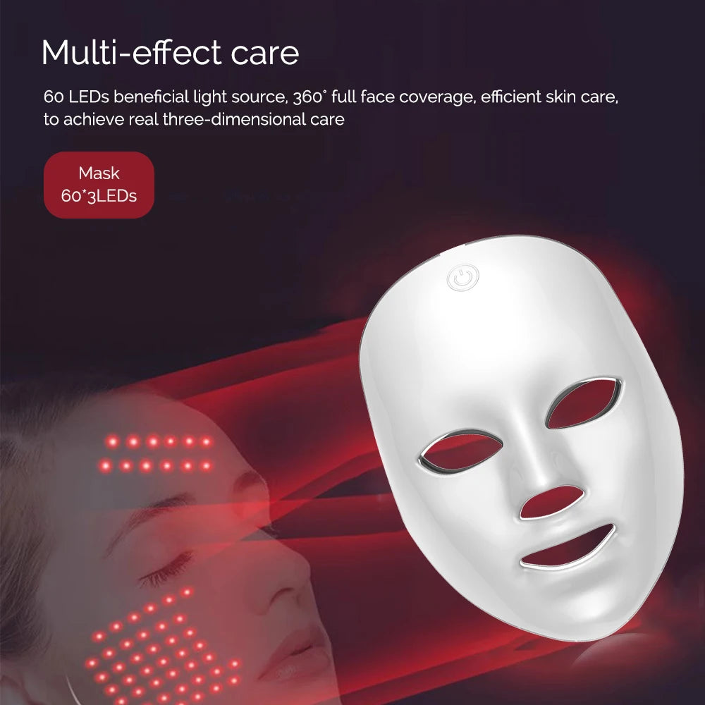 7 Colour Wireless LED Light Therapy Face Mask