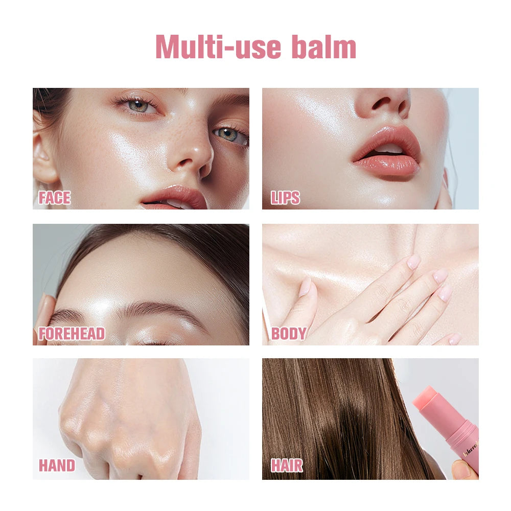 Korean Pink Hydrating Balm Stick — Multi-Use Moisturising Makeup Base