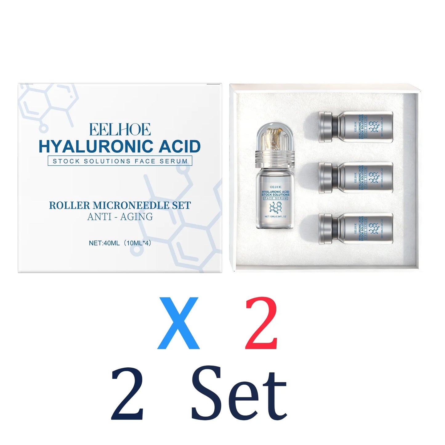 Niacinamide Microneedle Facial Serum Kit — 0.25mm Derma Roller + Day Cream 30ml