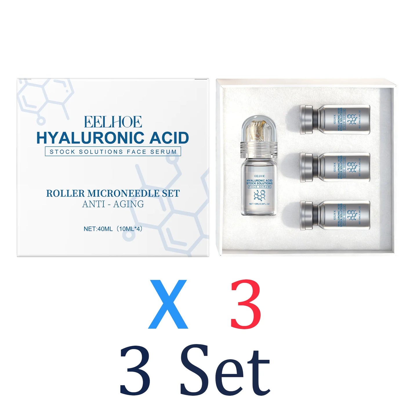 Niacinamide Microneedle Facial Serum Kit — 0.25mm Derma Roller + Day Cream 30ml