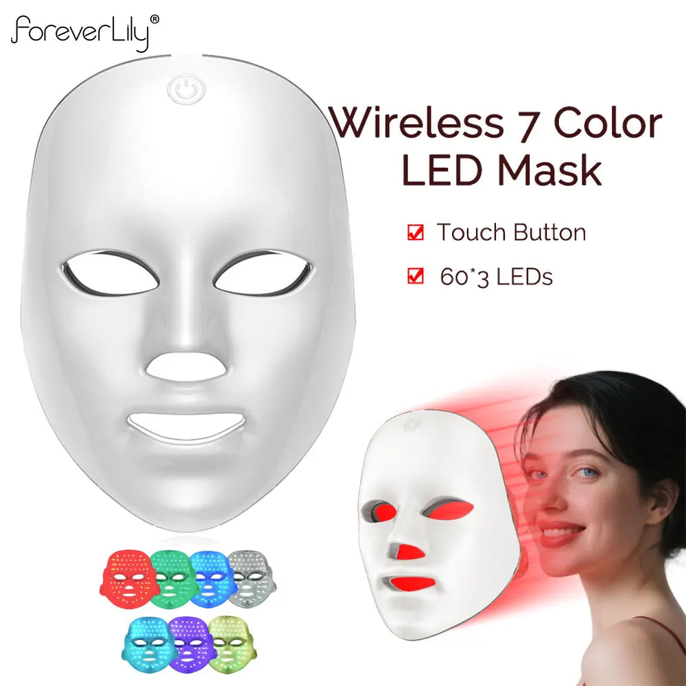 7 Colour Wireless LED Light Therapy Face Mask