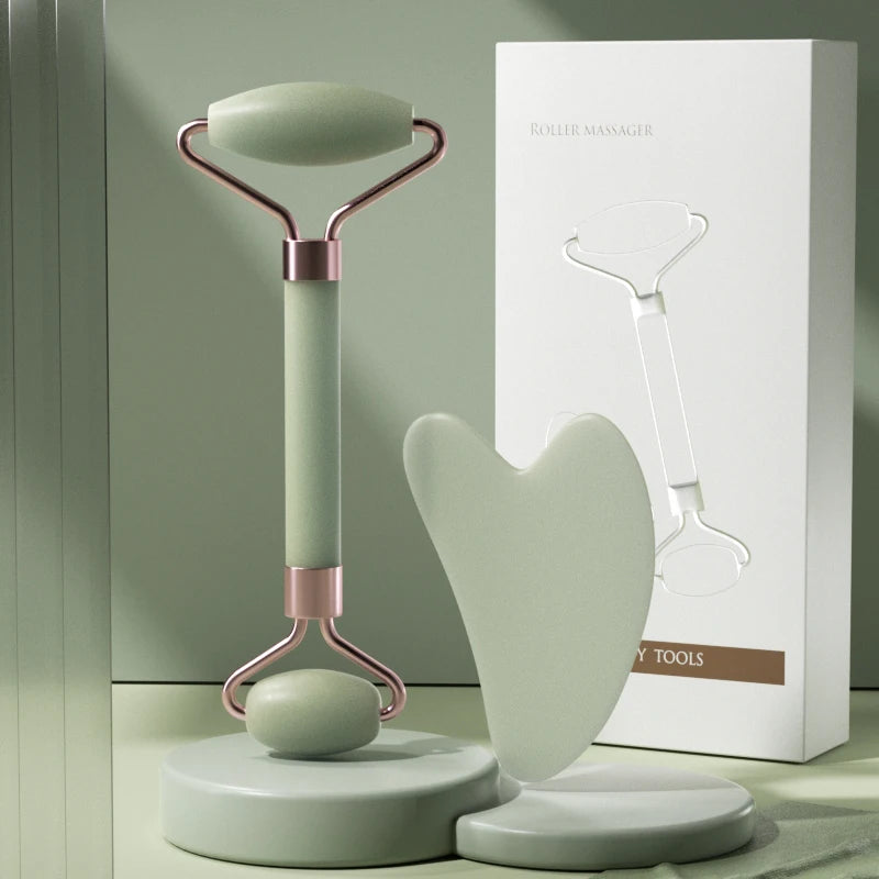 Facial Roller & Gua Sha Scraping Board Beauty Set