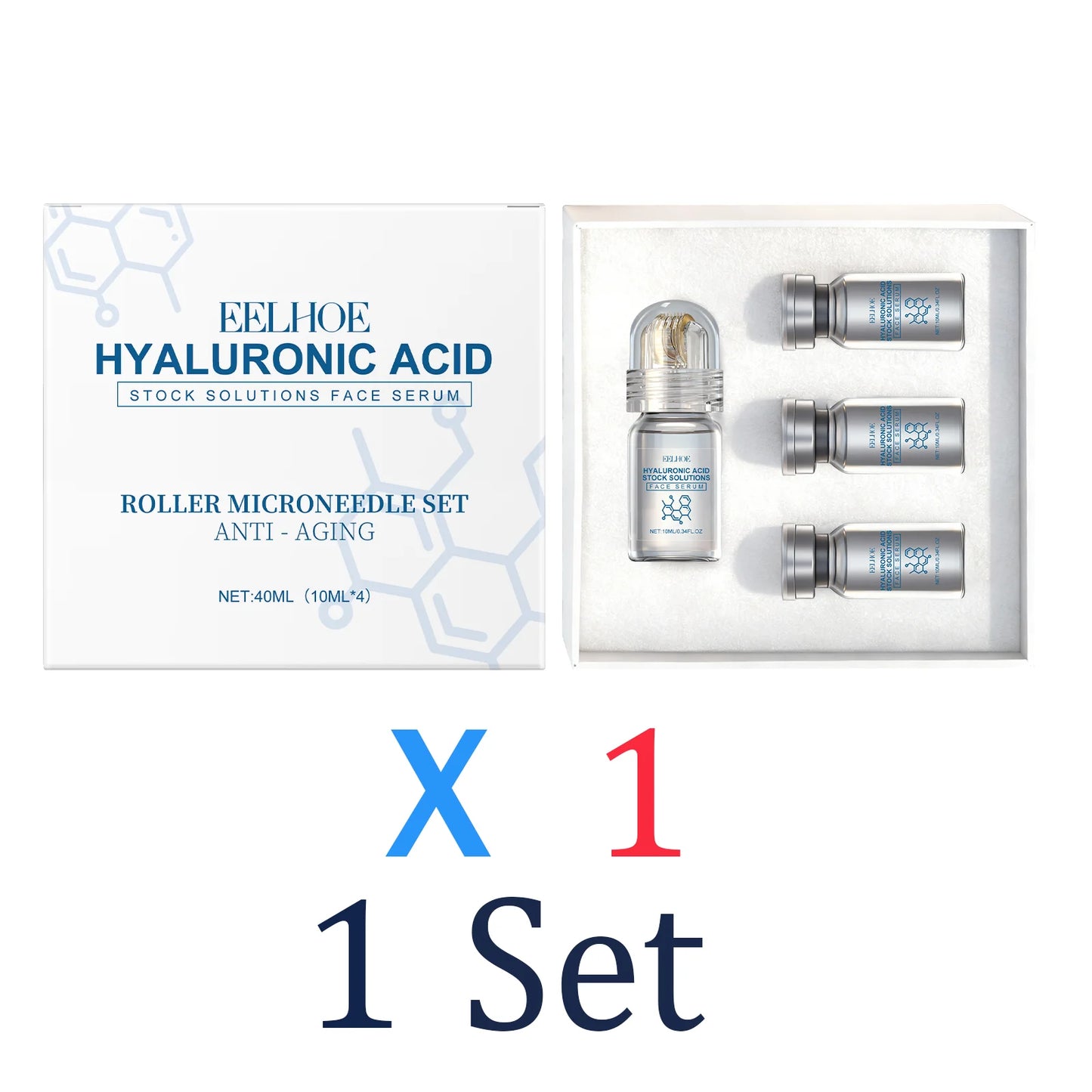 Niacinamide Microneedle Facial Serum Kit — 0.25mm Derma Roller + Day Cream 30ml