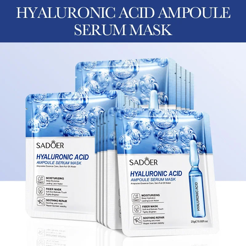24K Gold Hyaluronic Acid Face Masks — Firming & Anti-Wrinkle (15 Sheets)