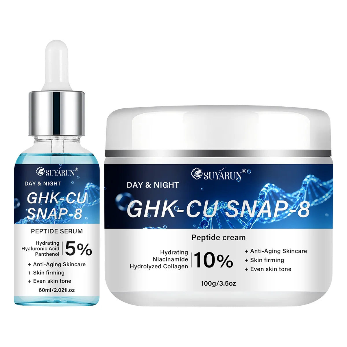 SUYARUN GHK-CU + SNAP-8 Anti-Aging Facial Moisturiser — Firming Cream & Serum