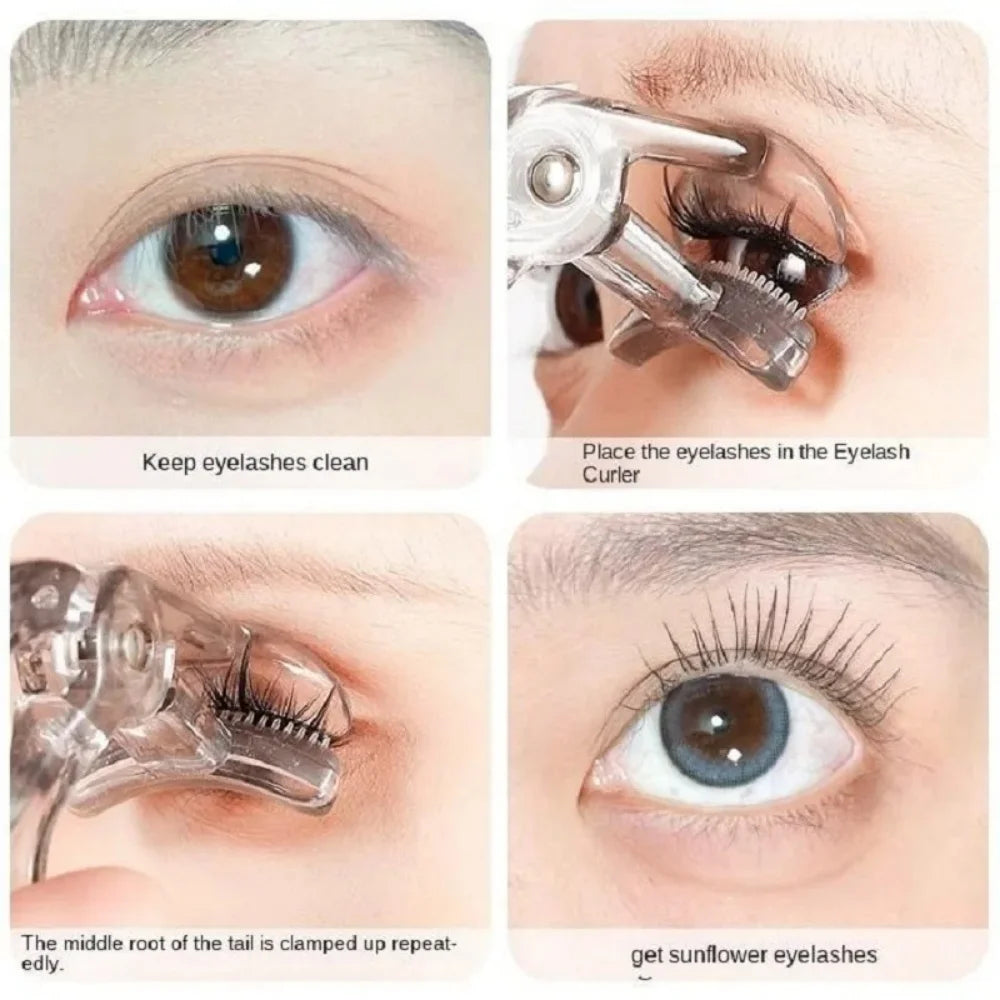 Dual-Type Eyelash Curler with Comb — Long-Lasting Natural Curl